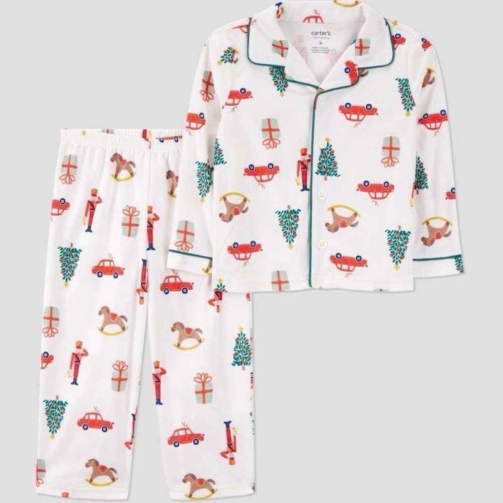 Carter's Just One You Christmas Pajamas 4T Boys 2pc Long‎ Sleeve NWT